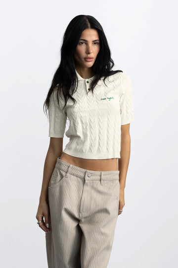 Cora Knit Polo Ivory