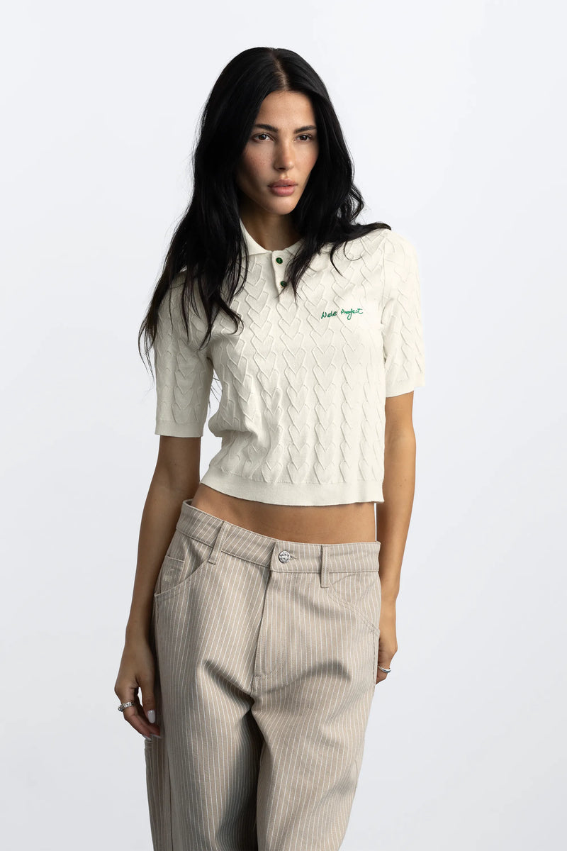 Cora Knit Polo Ivory