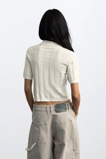 Cora Knit Polo Ivory