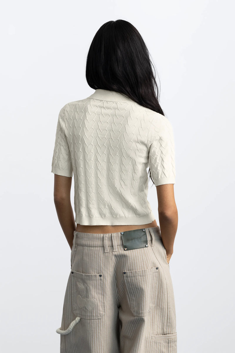 Cora Knit Polo Ivory