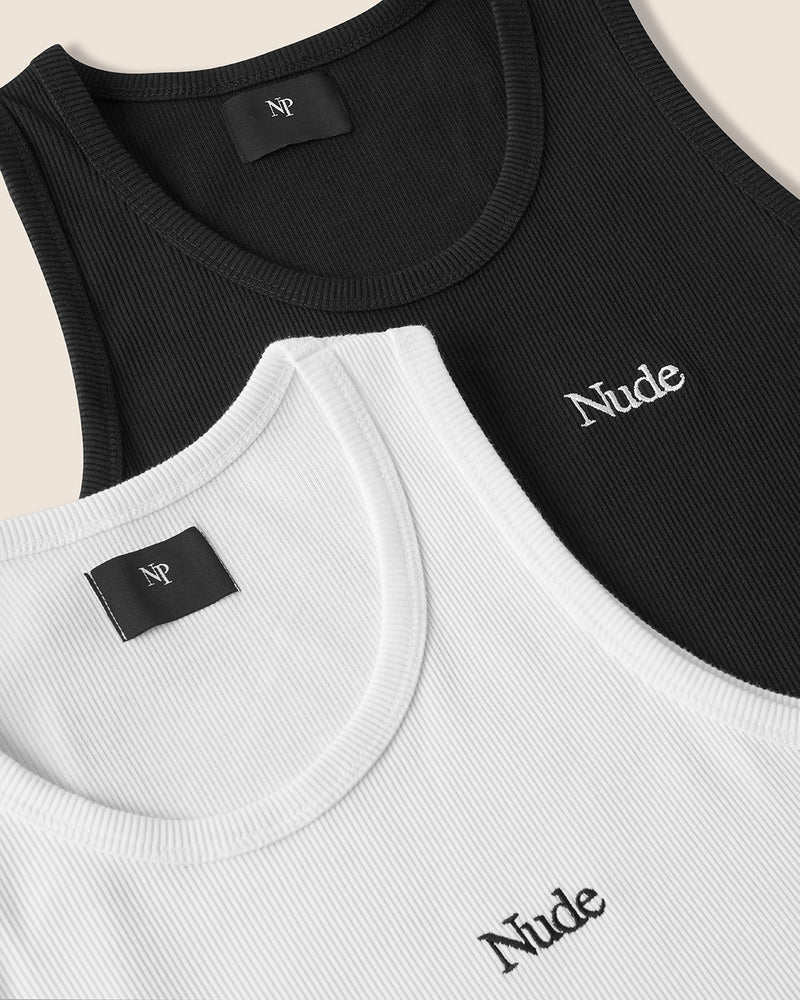 NUDE BASIC TANK TOP X2 - BLACK/WHITE