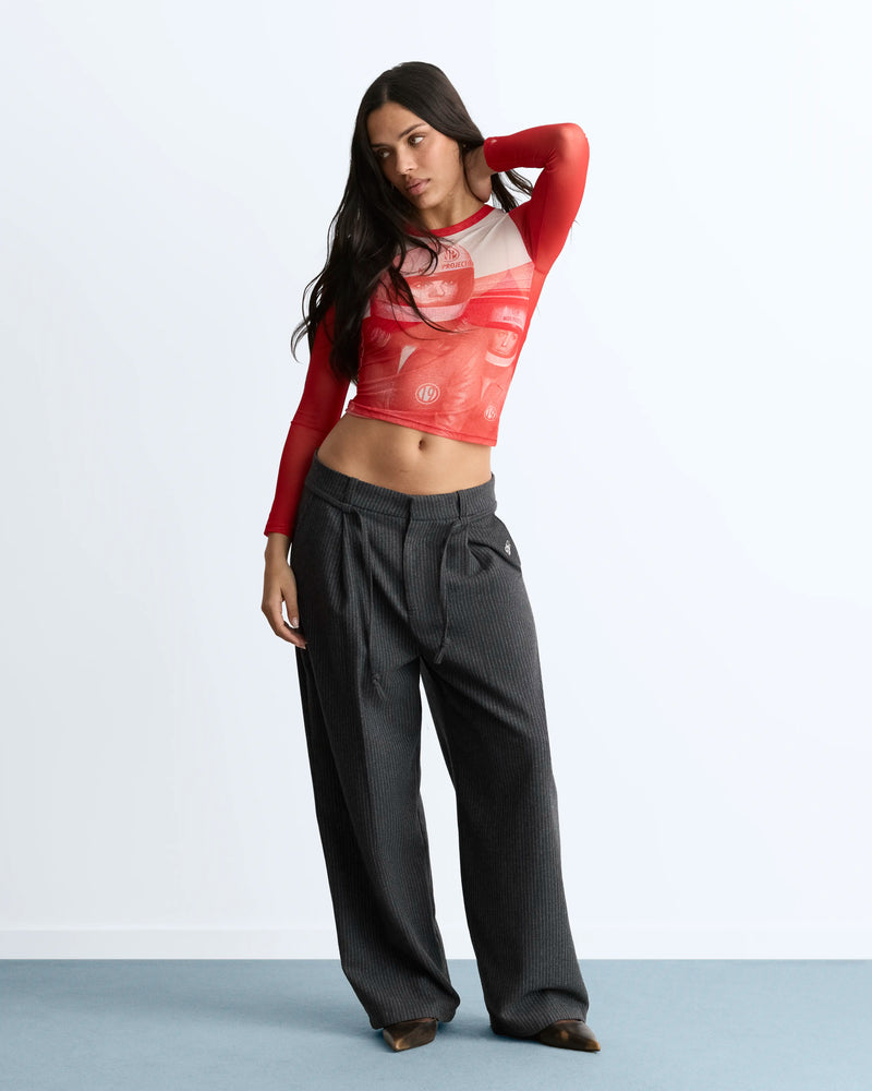 Rally Mesh Long-Sleeve Tee Red