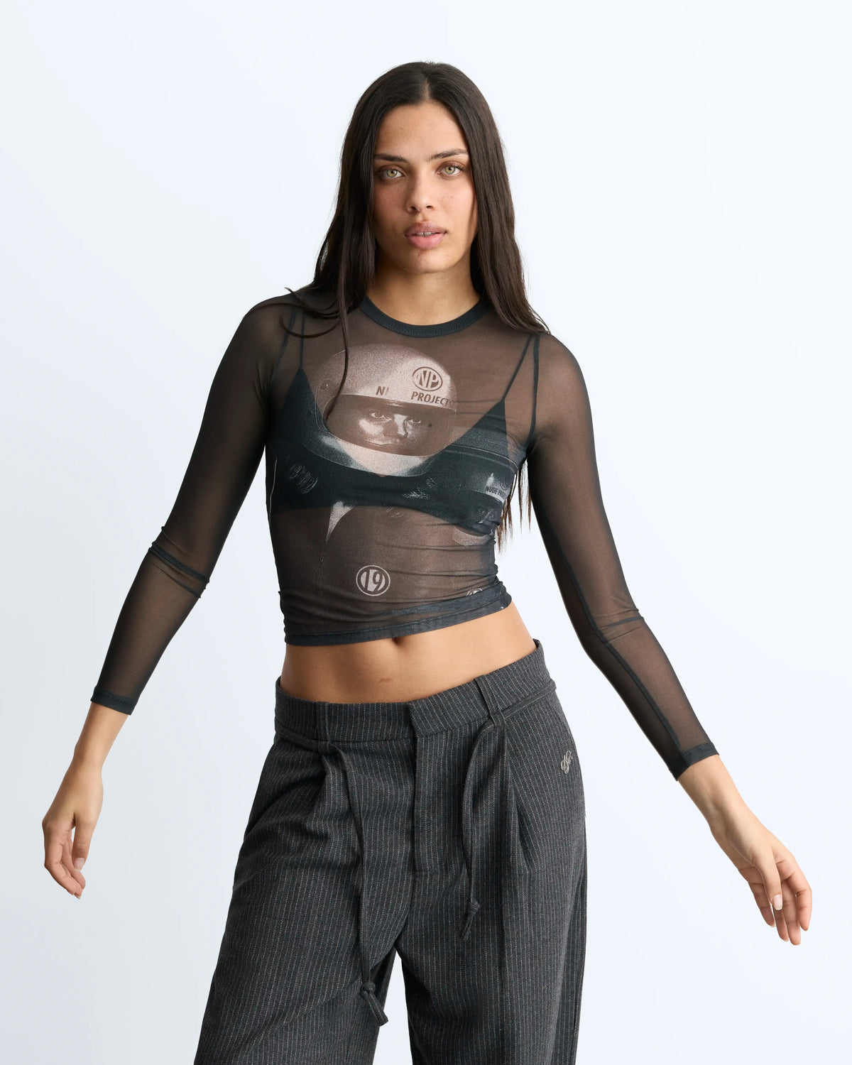 Rally Mesh Long-Sleeve Tee Ash