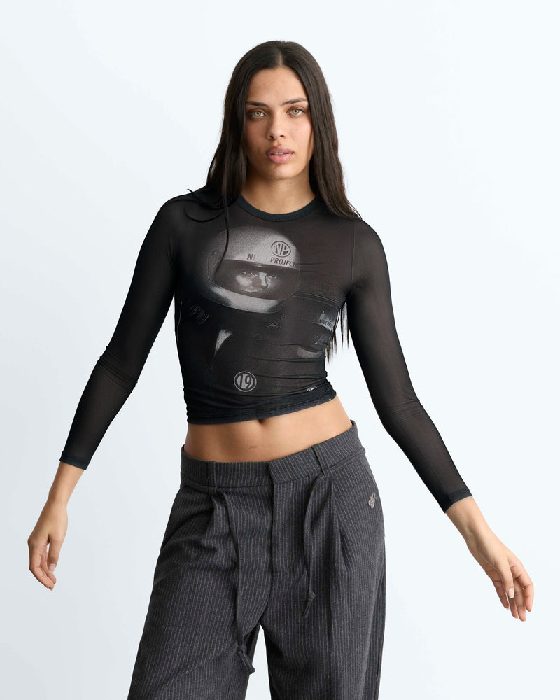 Rally Mesh Long-Sleeve Tee Ash