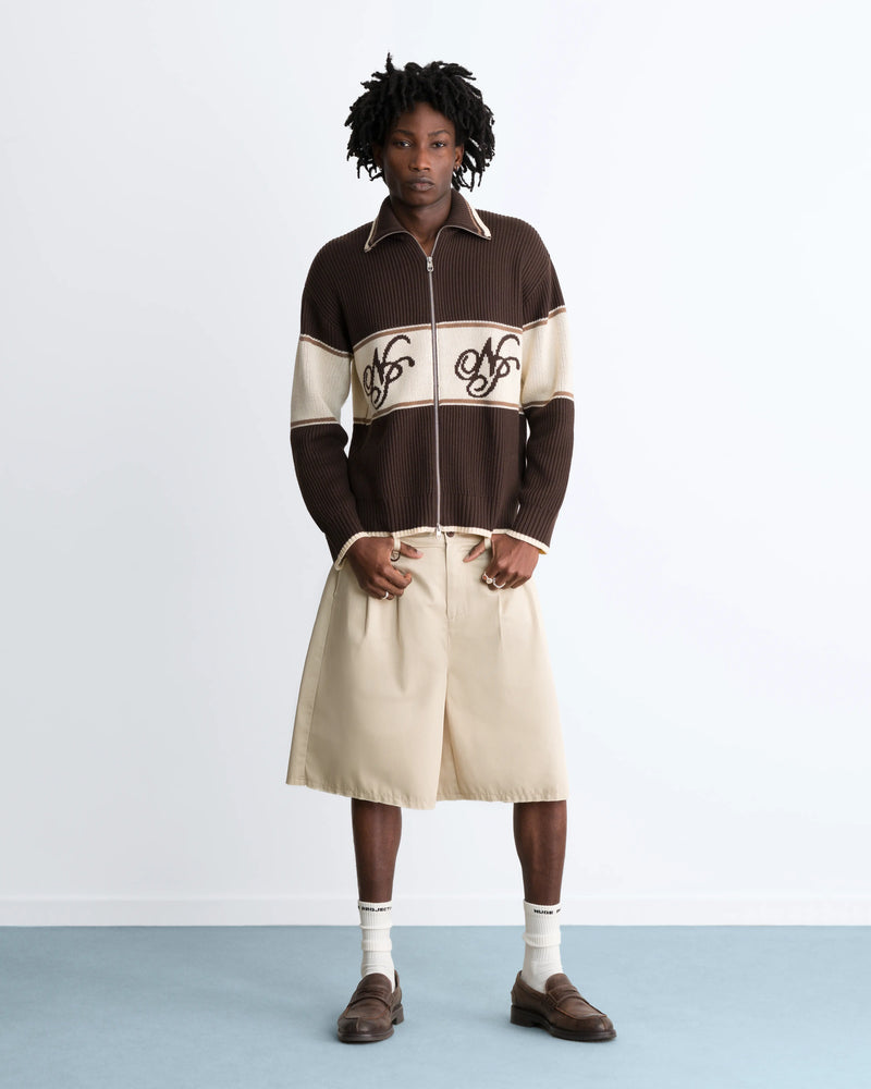 Voyage Zip-Up Knit Brown