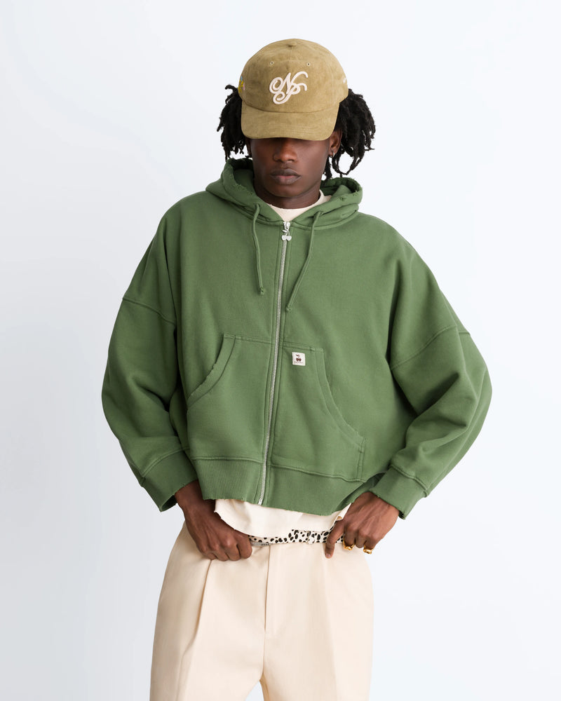 Script Zip-Up Hoodie Green