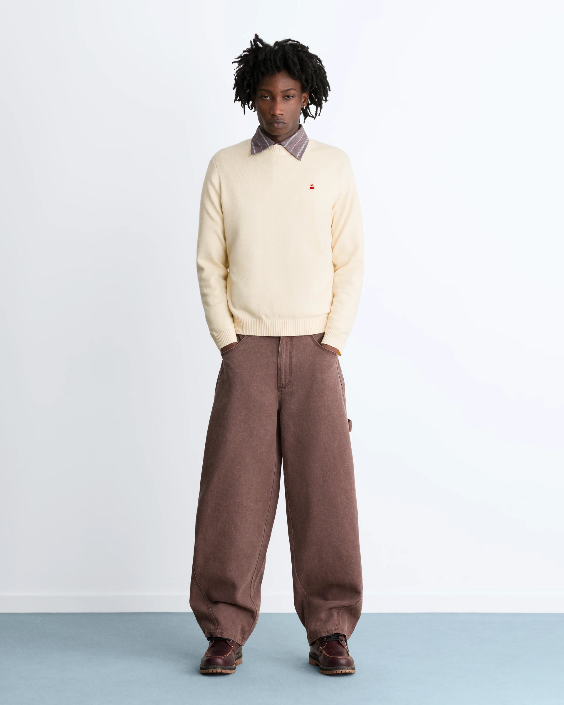 Cherry Logo Knit Sweater Marshmallow