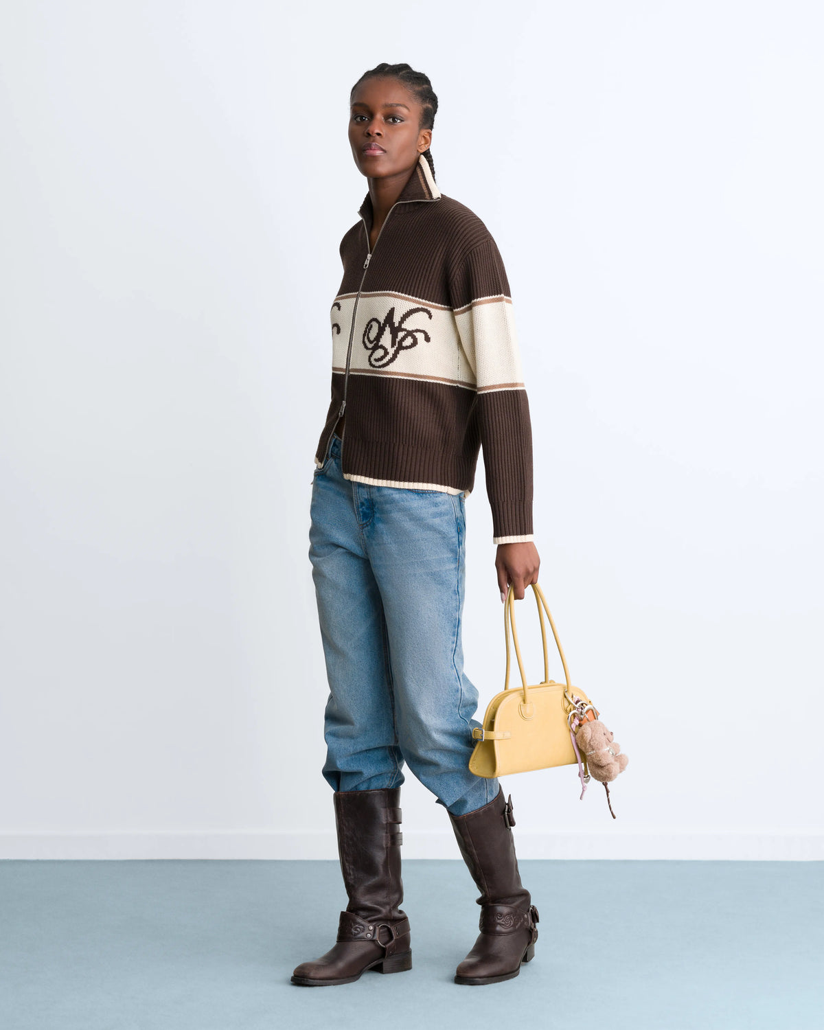 Voyage Zip-Up Knit Brown