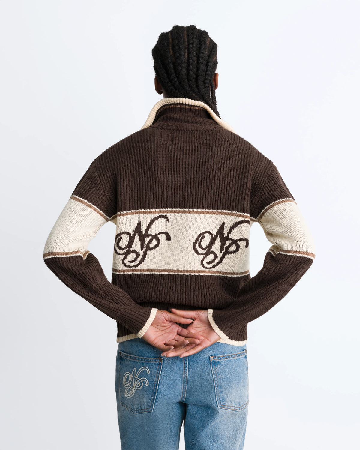 Voyage Zip-Up Knit Brown