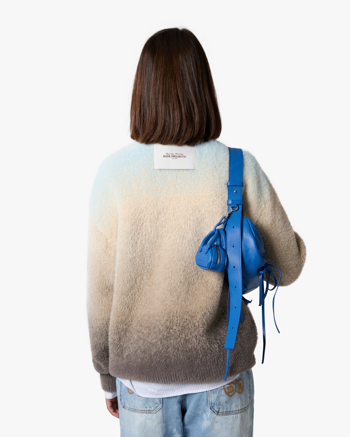 Gradient Cozy Knit Sweater Baby Blue