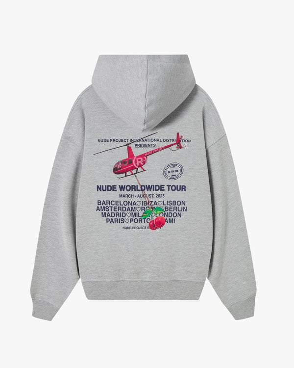 NUDE TOUR HOOD GREY MELANGE