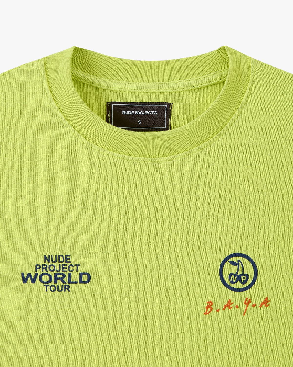 Nude Tour Tee Lime Green