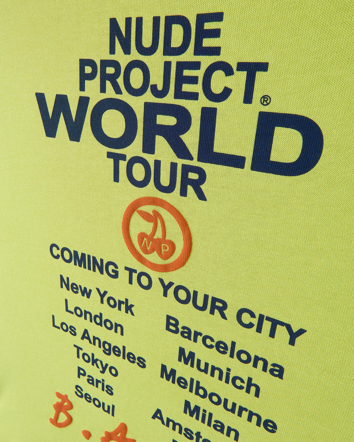 Nude Tour Tee Lime Green