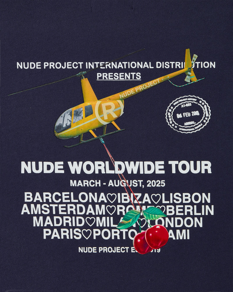 CAMISETA NUDE TOUR AZUL MARINO