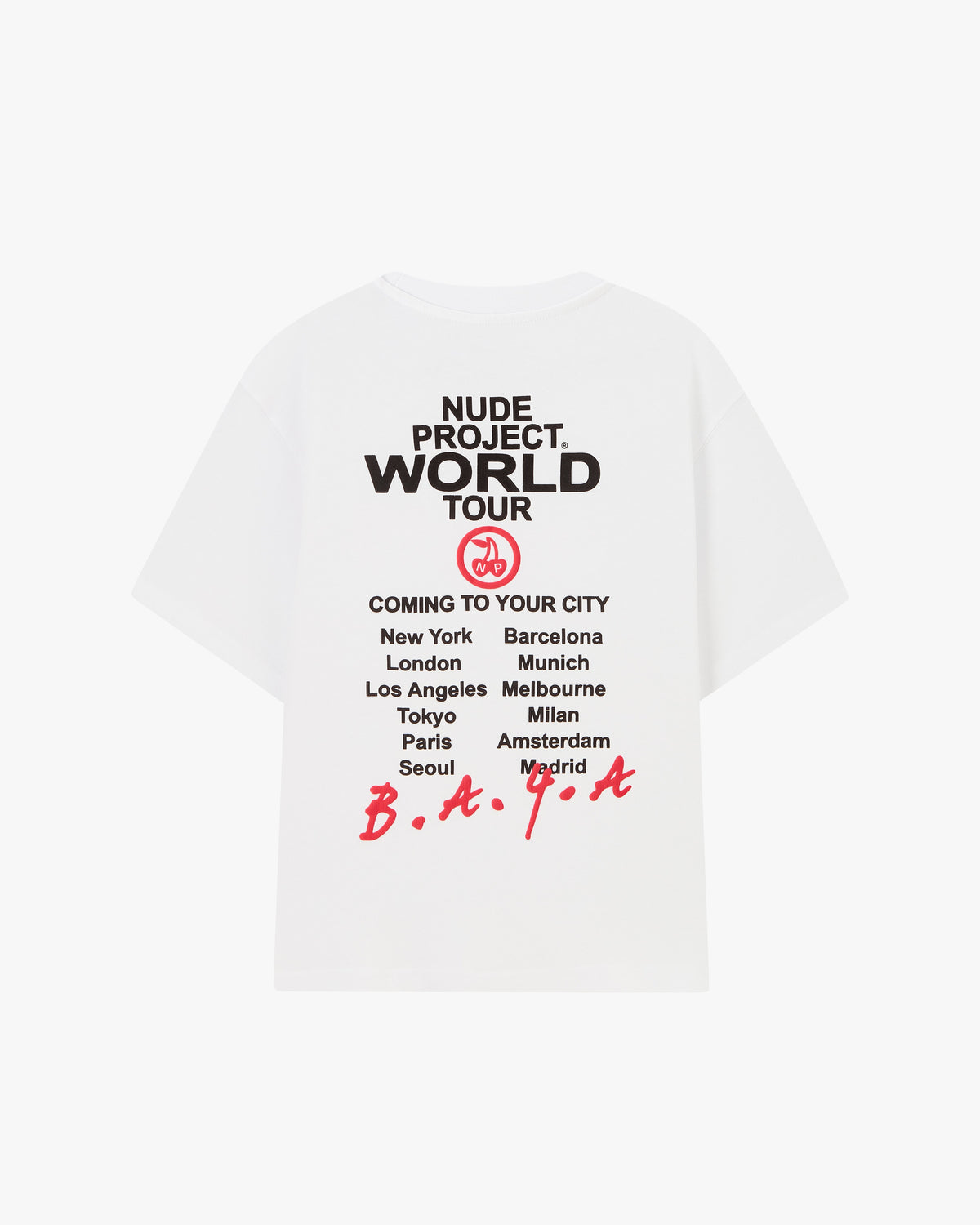 Nude Tour Tee White/Red