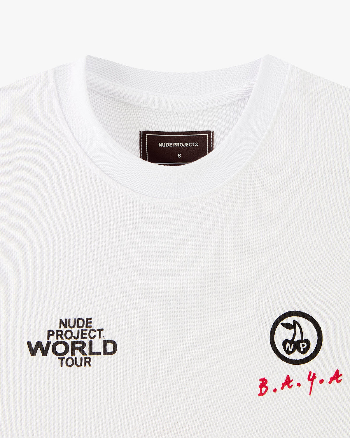 Nude Tour Tee White/Red