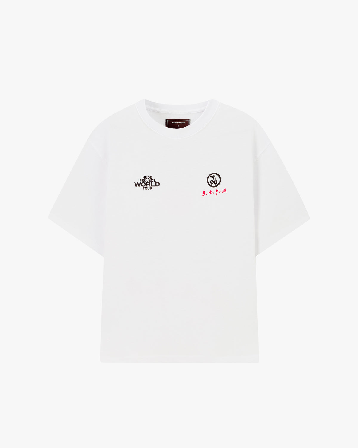 Nude Tour Tee White/Red
