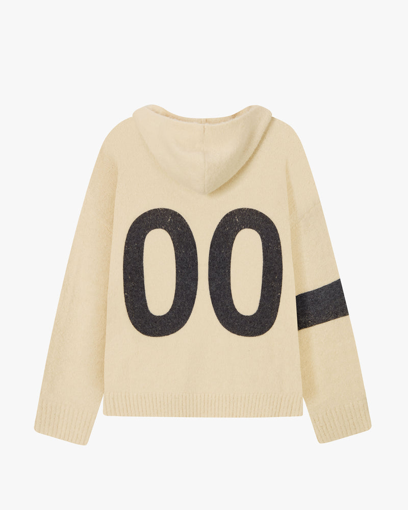 NUMBERS SWEATER HOOD MARSHMALLOW