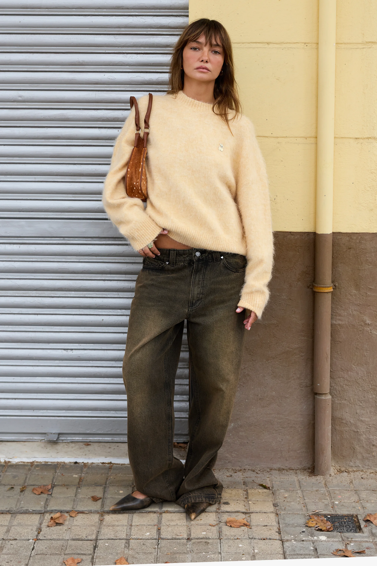 Alpaca Knit Sweater Yellow
