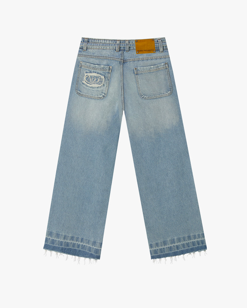 OLD BAGGY DENIM PANTS BLUE