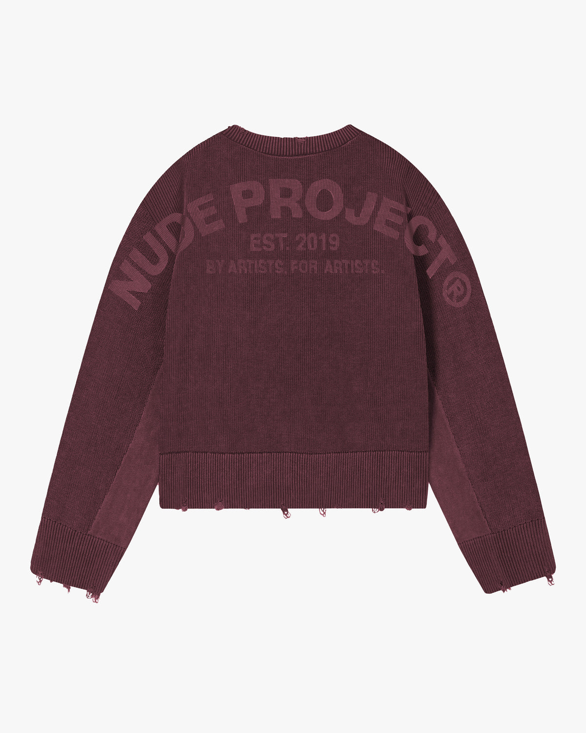 Perfect Cropped Knit Sweater Burgundy