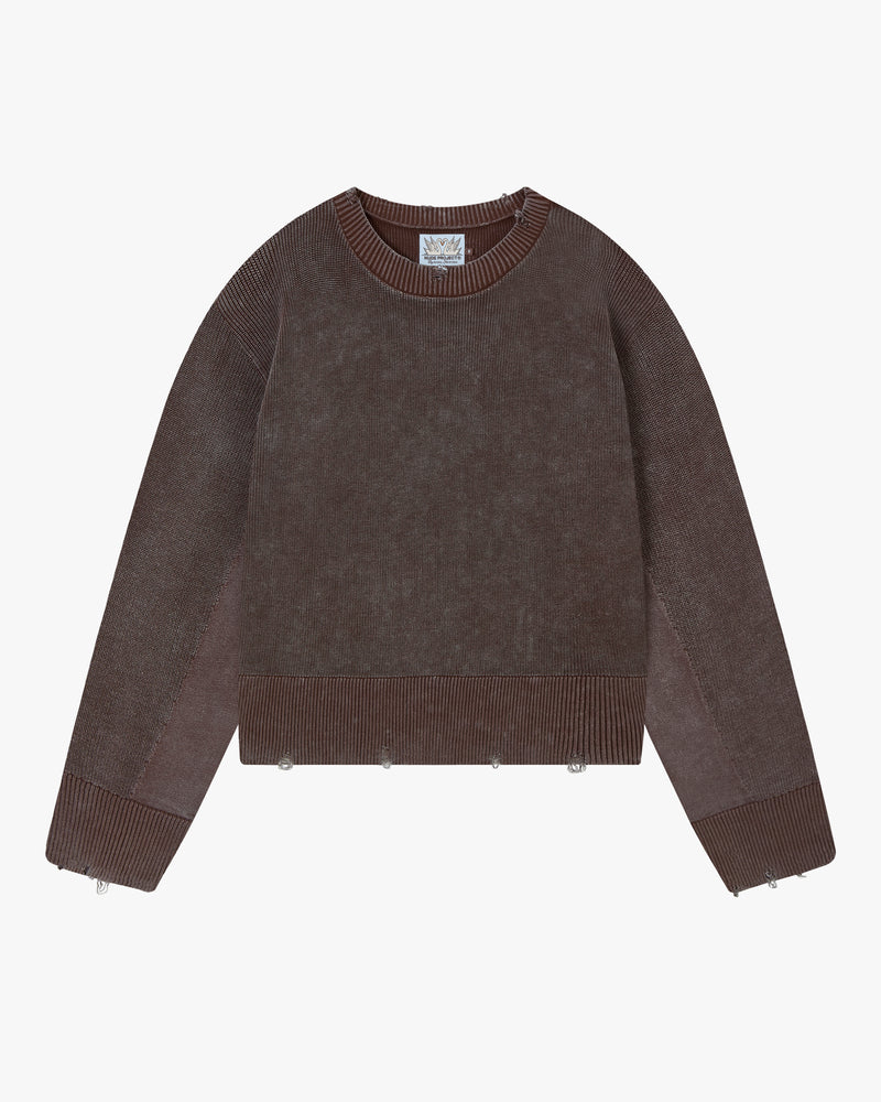 PERFECT CROP KNIT BROWN