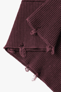 Perfect Cropped Knit Sweater Burgundy