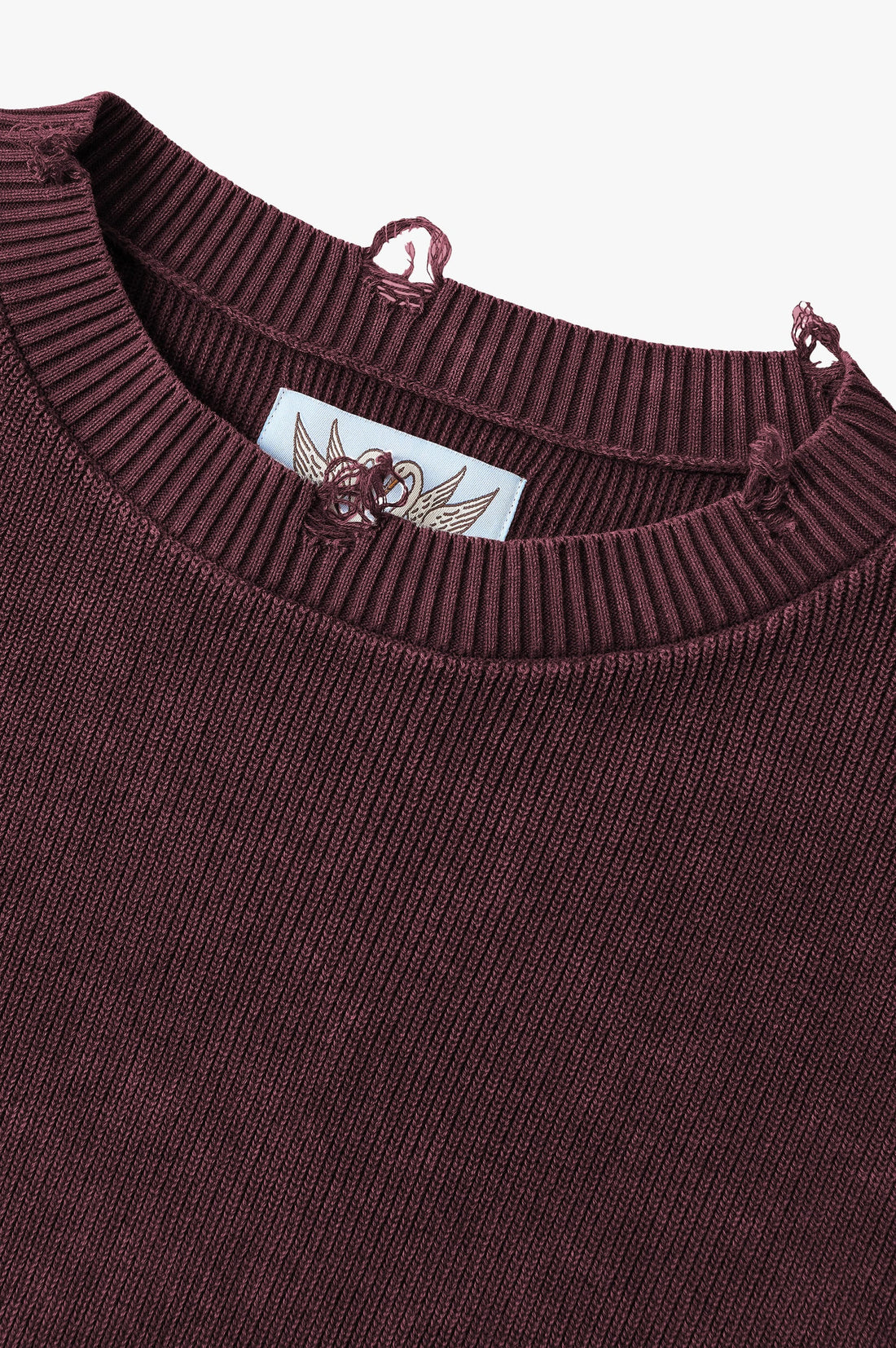 Perfect Cropped Knit Sweater Burgundy