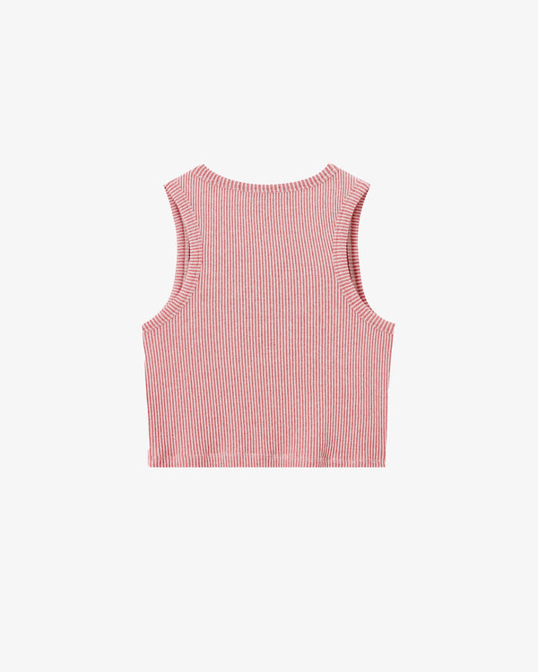 PLAYBOY CONTRAST RIBBED TANK TOP RED