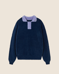 COZY KNITTED POLO NAVY