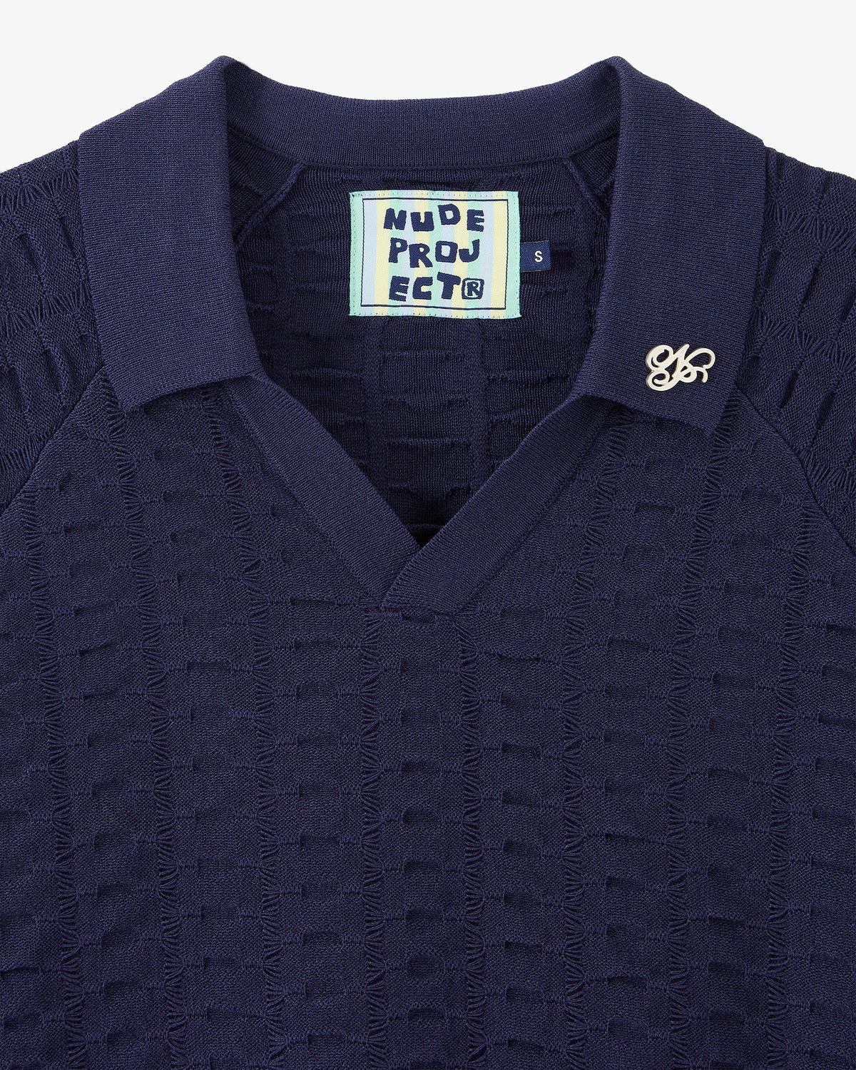 Structure Knit Polo Navy