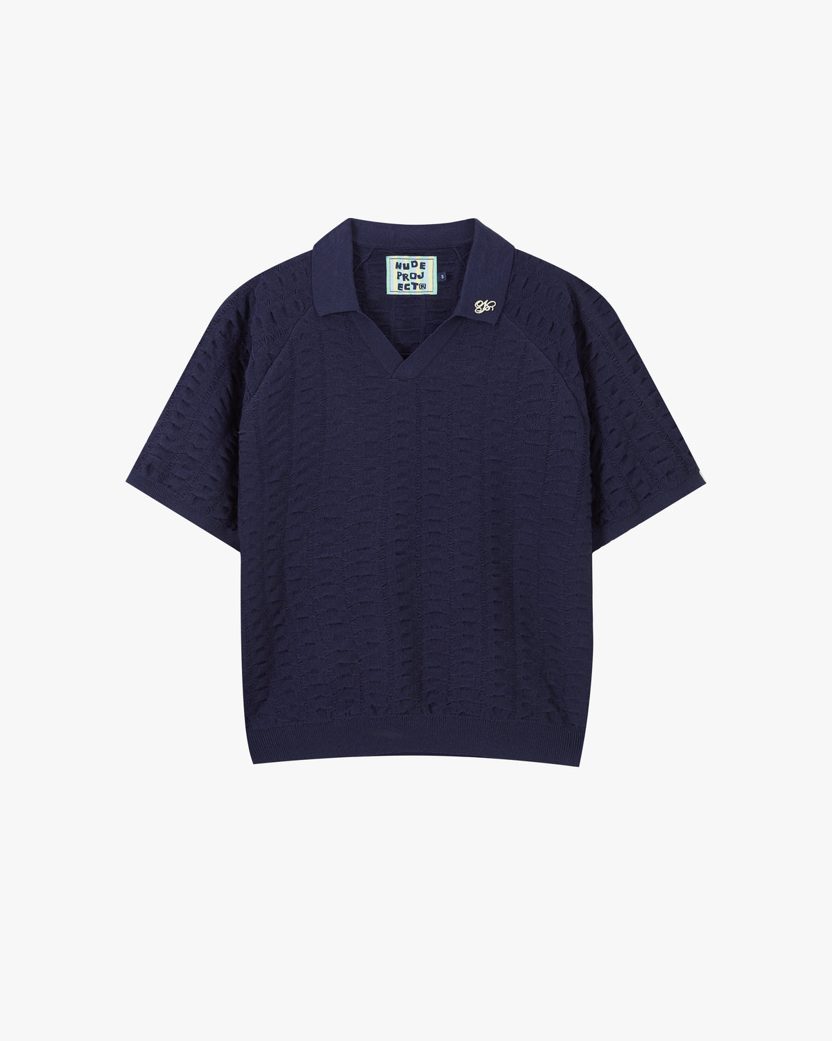 Structure Knit Polo Navy