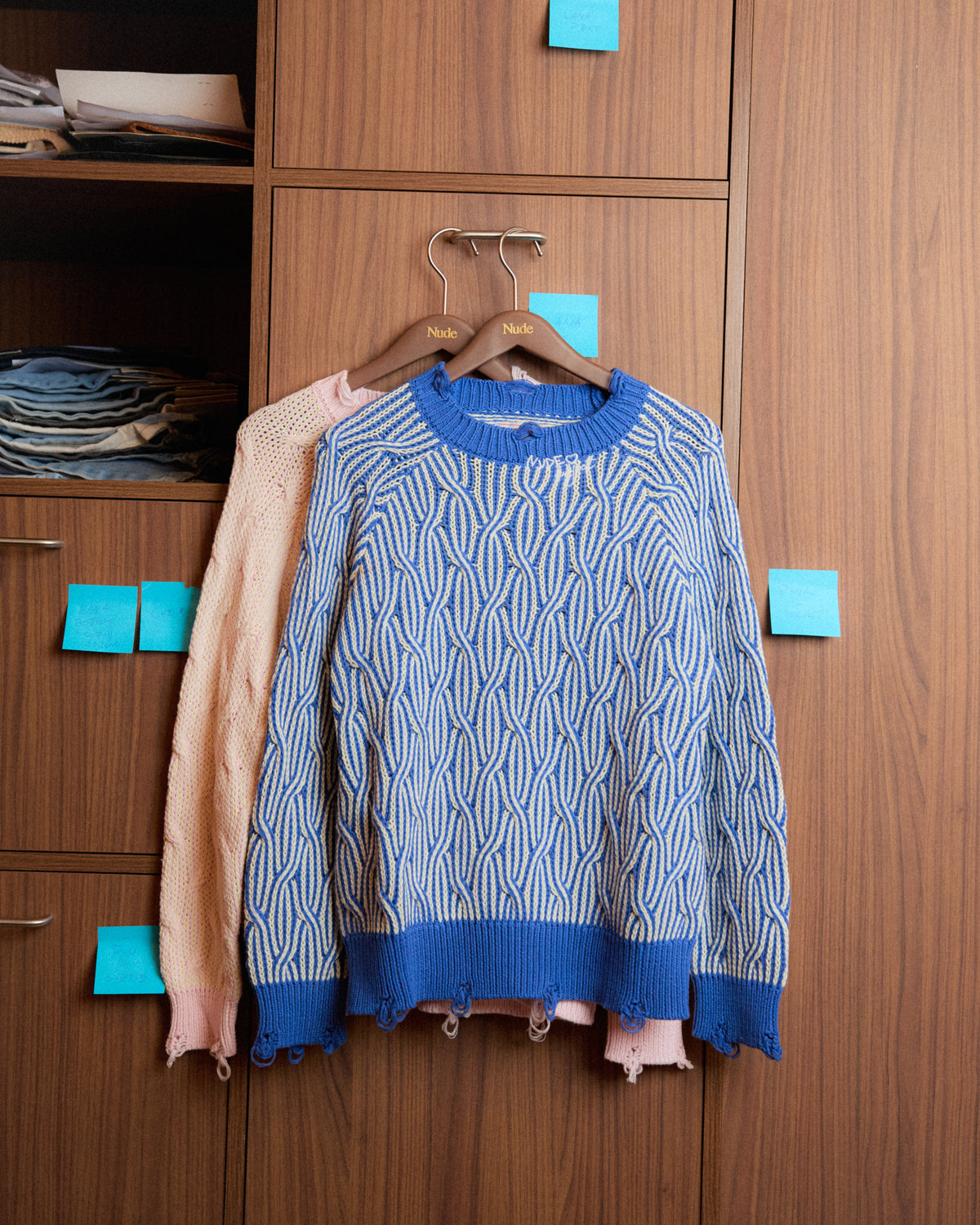 Sour Cable Knit Sweater Blue