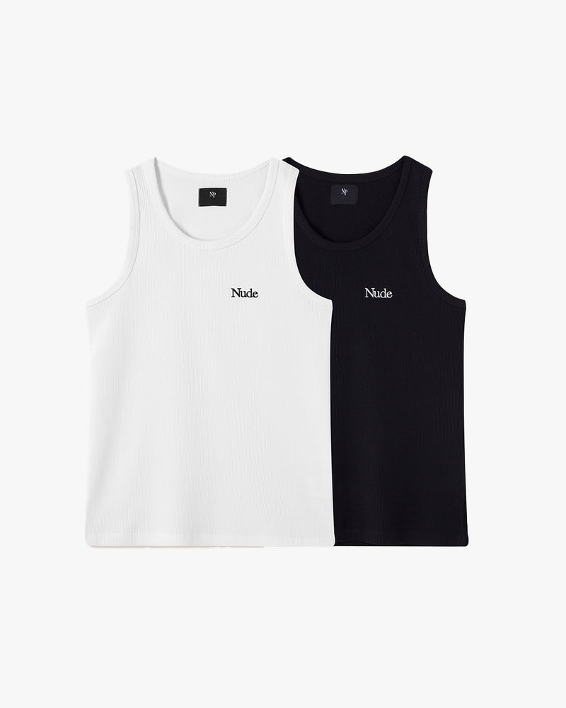 NUDE BASIC TANK TOP X2 - BLACK/WHITE