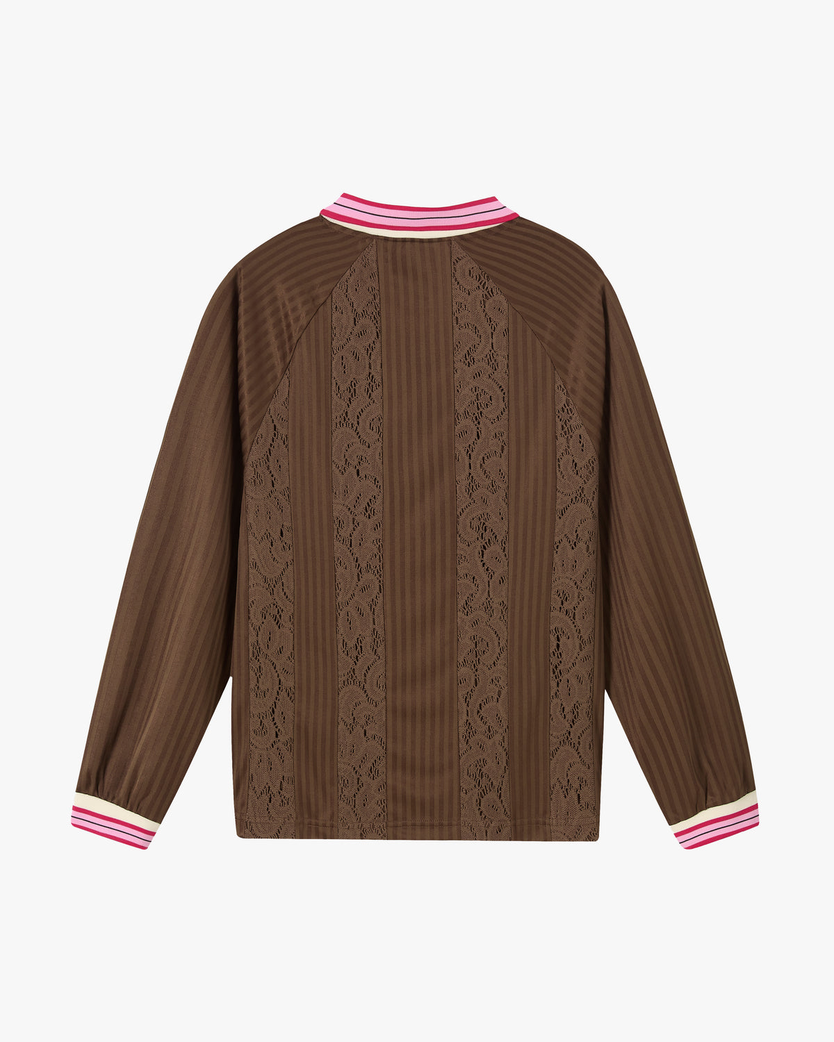 Lace Football Polo Brown