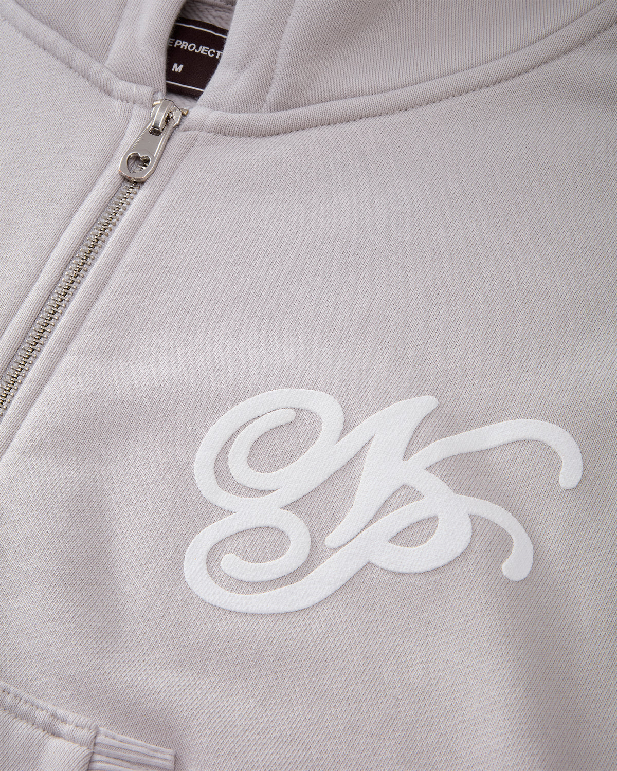 Puffy Zip-Up Boxy Hoodie Grey