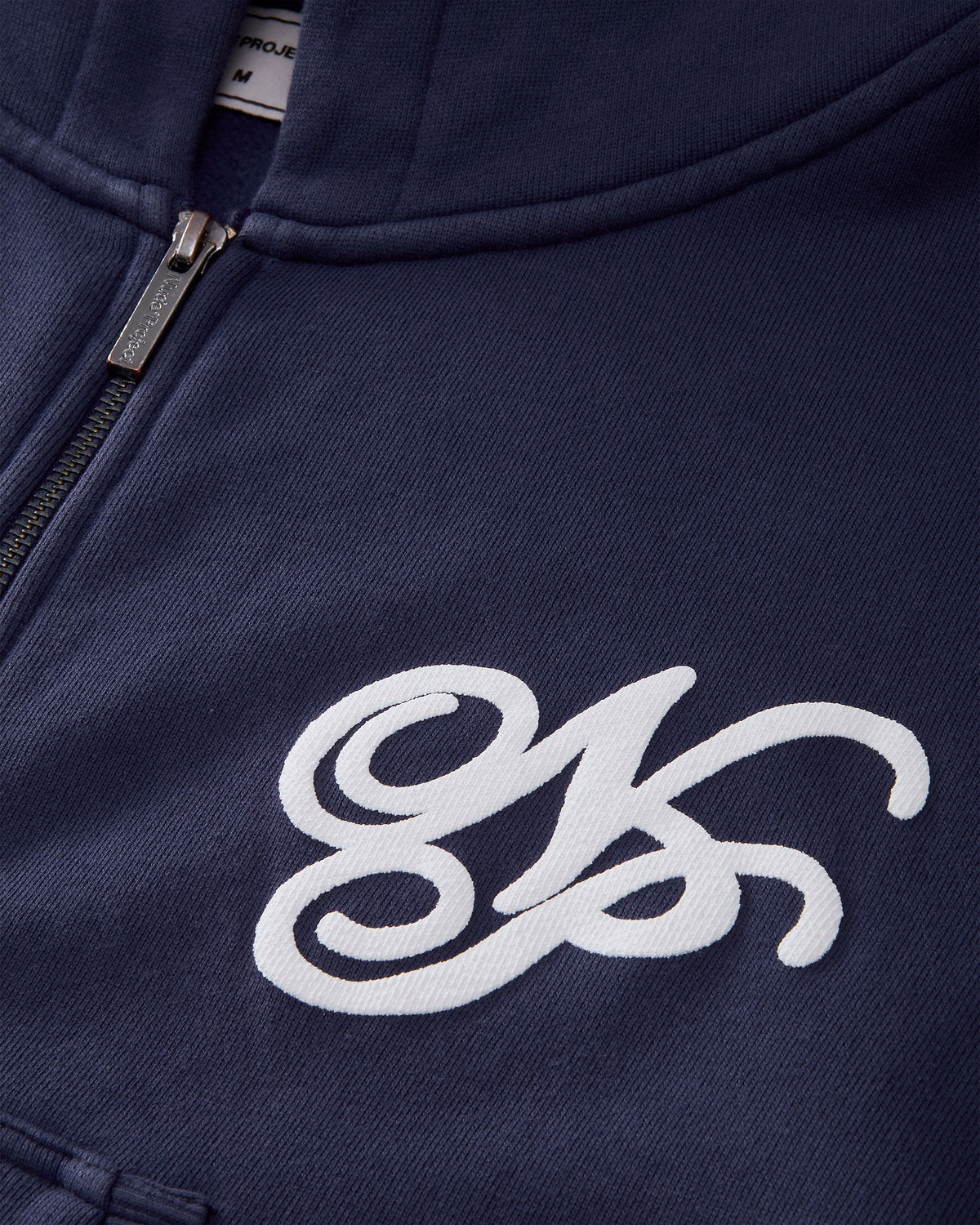 Puffy Zip-Up Boxy Hoodie Navy