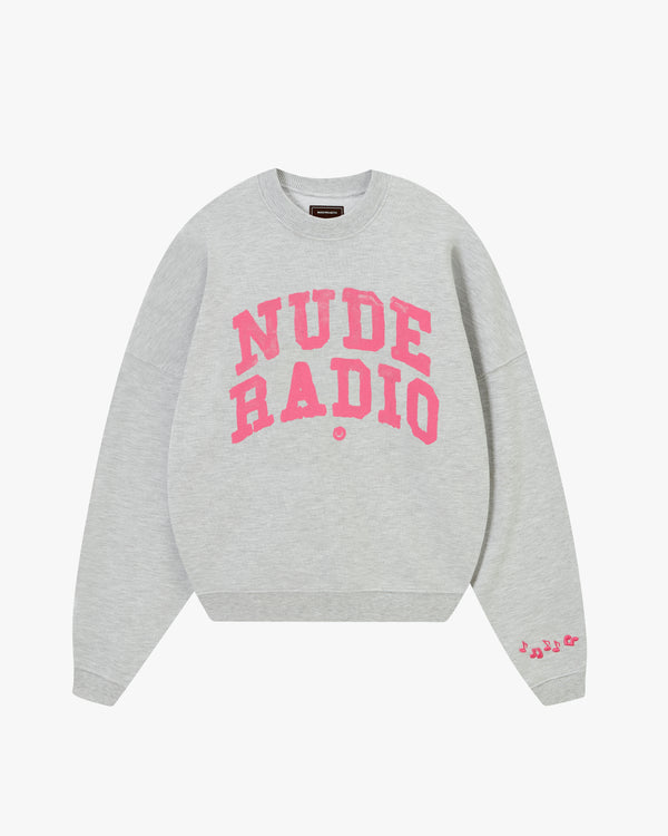 RADIO BOXY CREWNECK GREY MELANGE