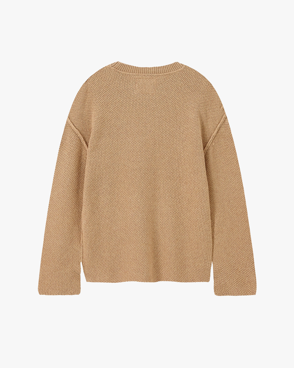 Reversed Seams Knit Sweater Brown