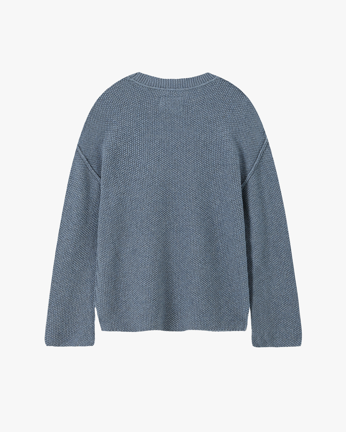 Reversed Seams Knit Sweater Blue