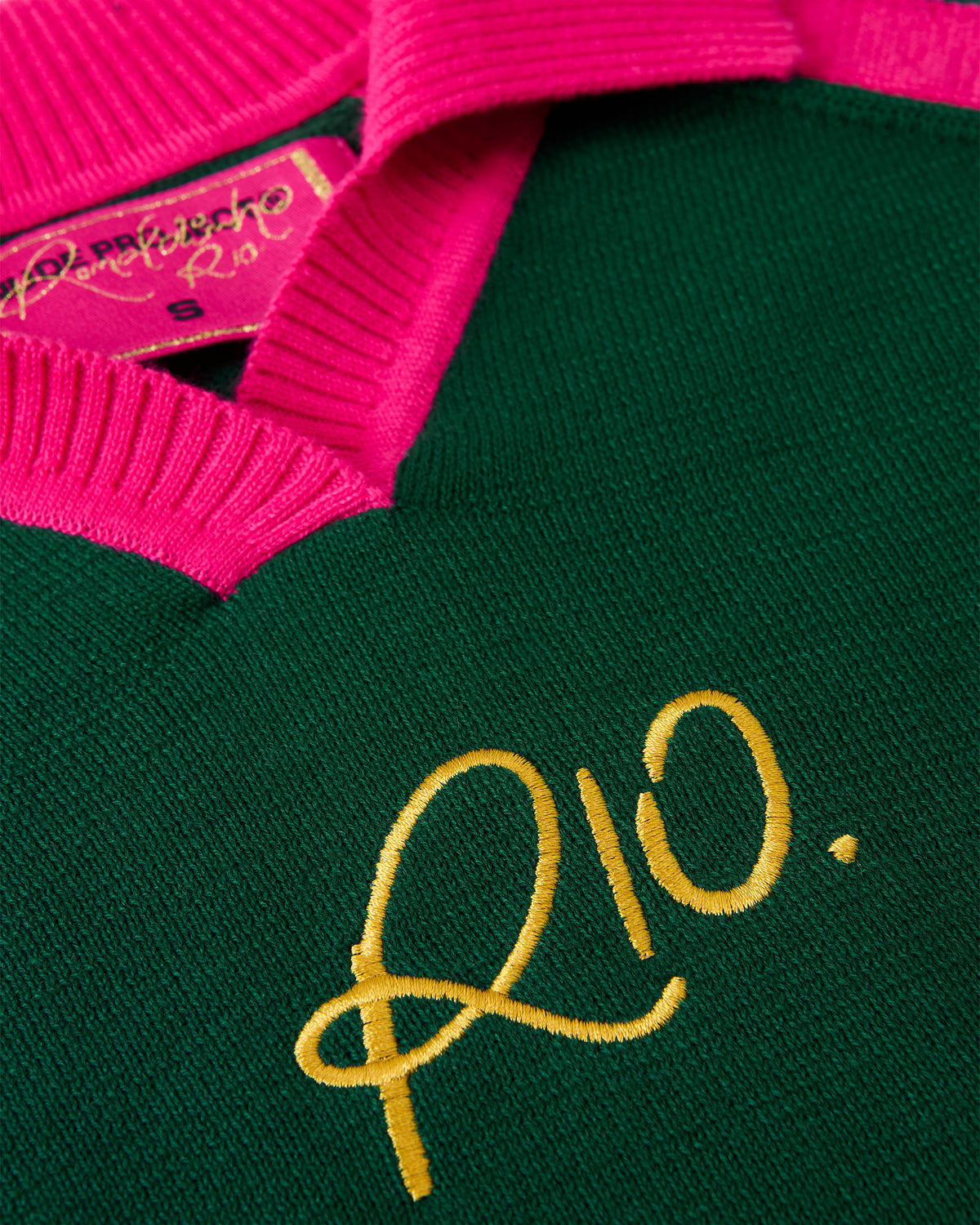 R10 Knit Polo Forest Green