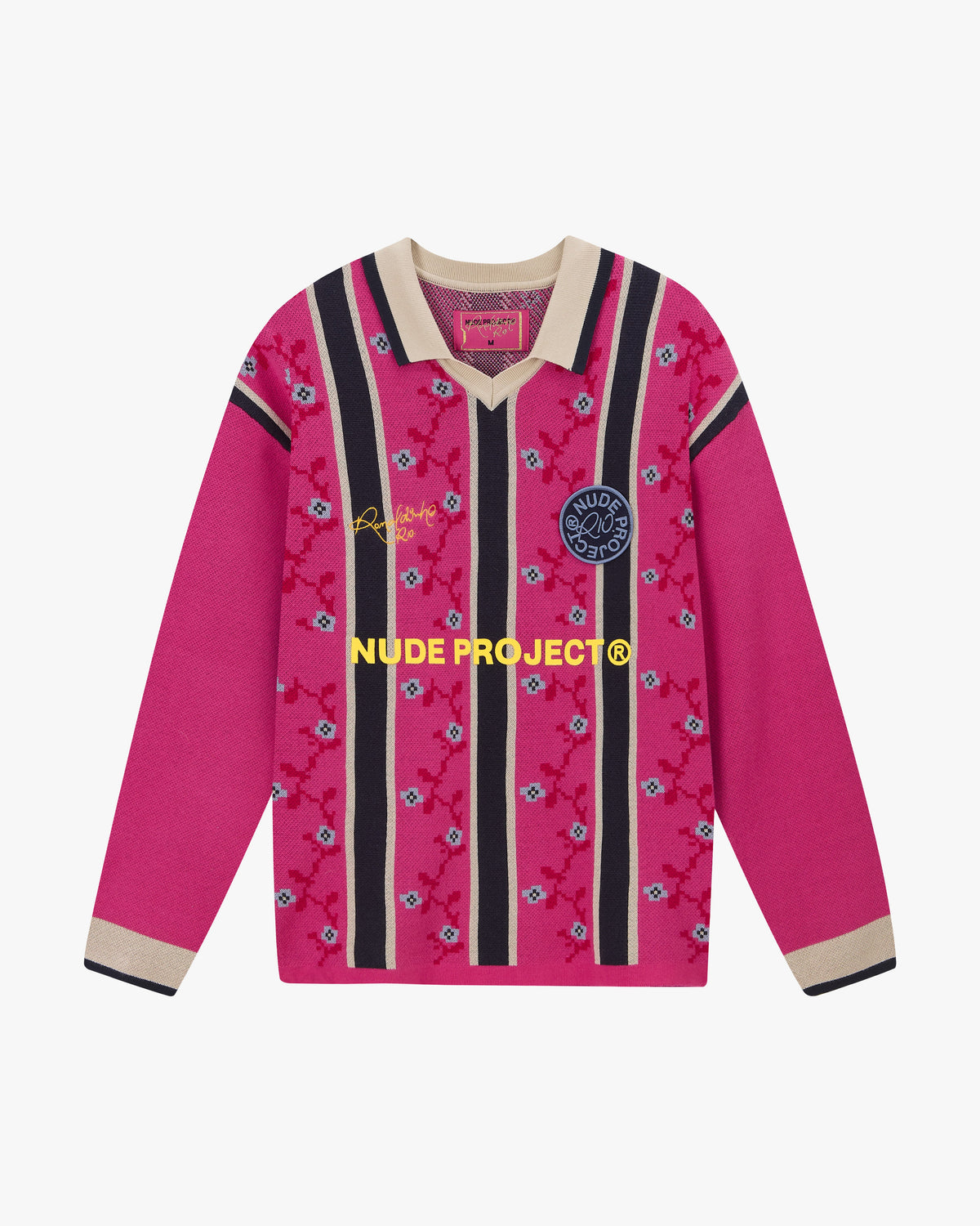 Rosel Football Polo Knit Pink