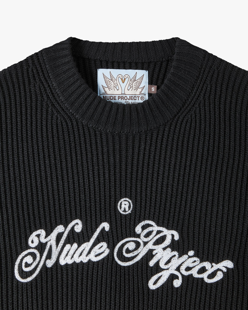 SCRIPT SWEATER BLACK