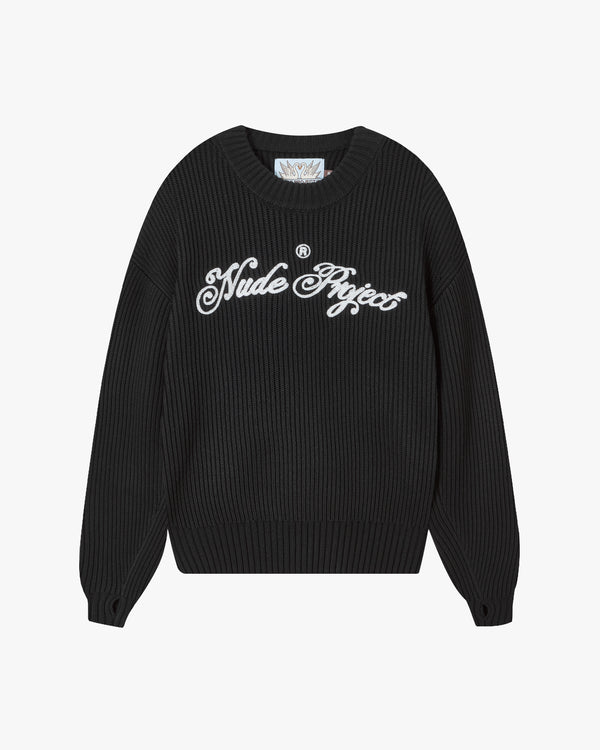 SCRIPT SWEATER BLACK