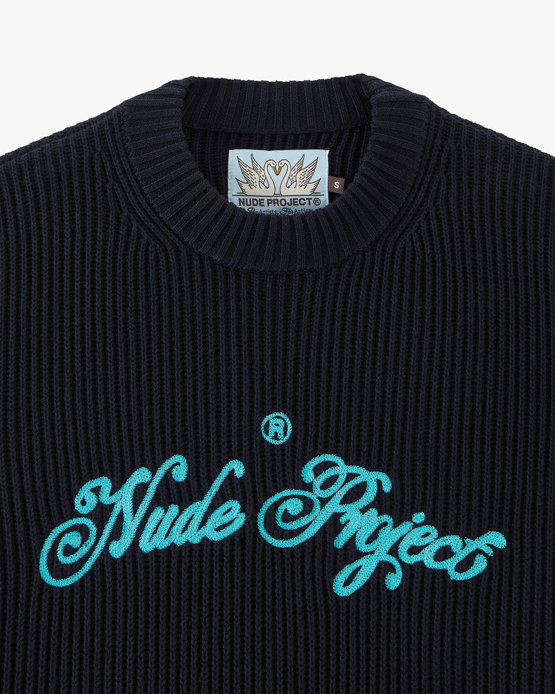 SCRIPT SWEATER NAVY