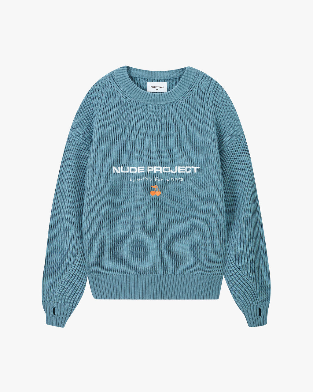 *p(R)ojectR®︎ Logo Knit Sweater projectR Wavy Knit Sweater Blue – Nude Project