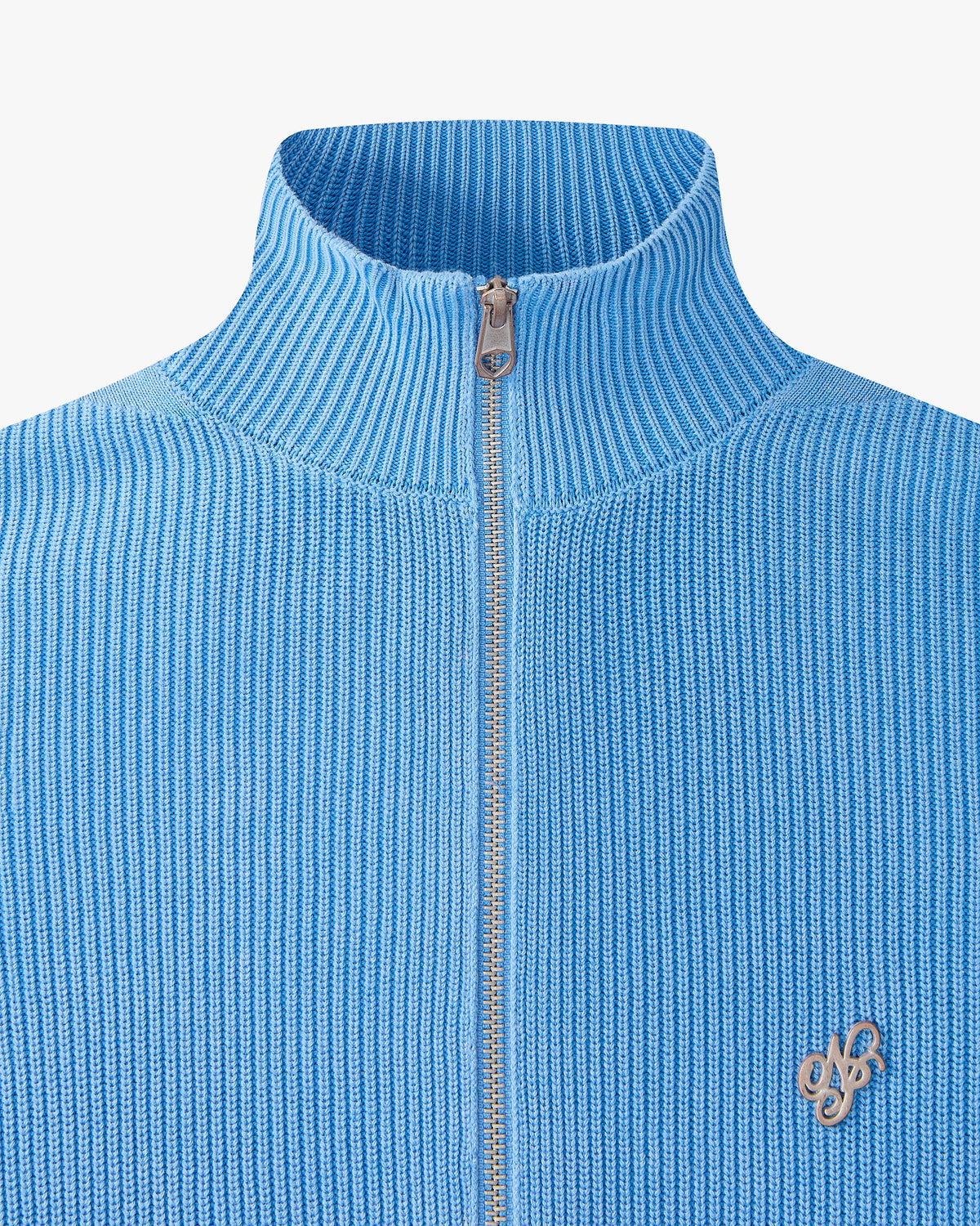 Shady Knit Zip-Up Cardigan Blue