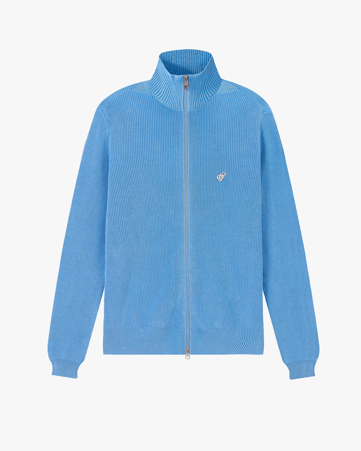 Shady Knit Zip-Up Cardigan Blue