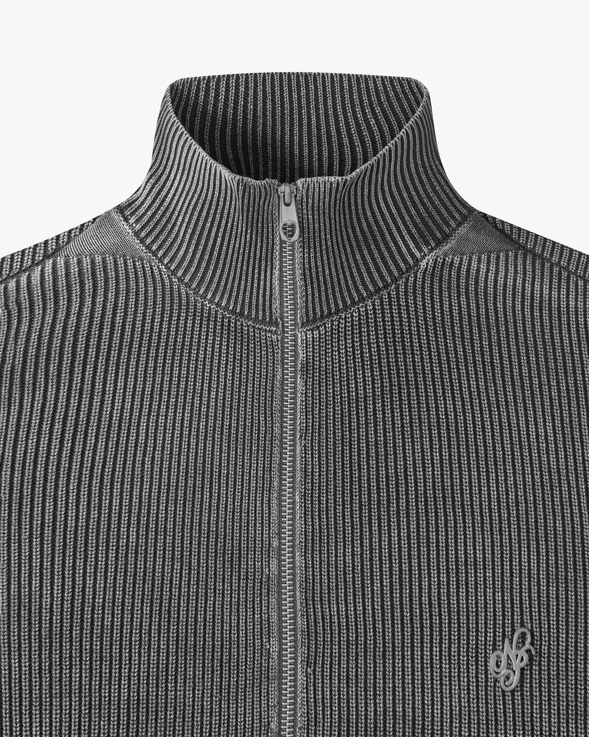 Shady Knit Zip-Up Cardigan Ash