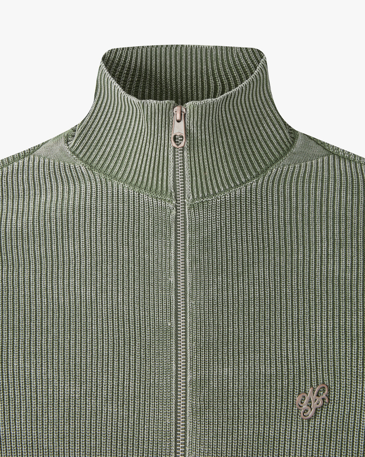 Shady Knit Zip-Up Cardigan Green